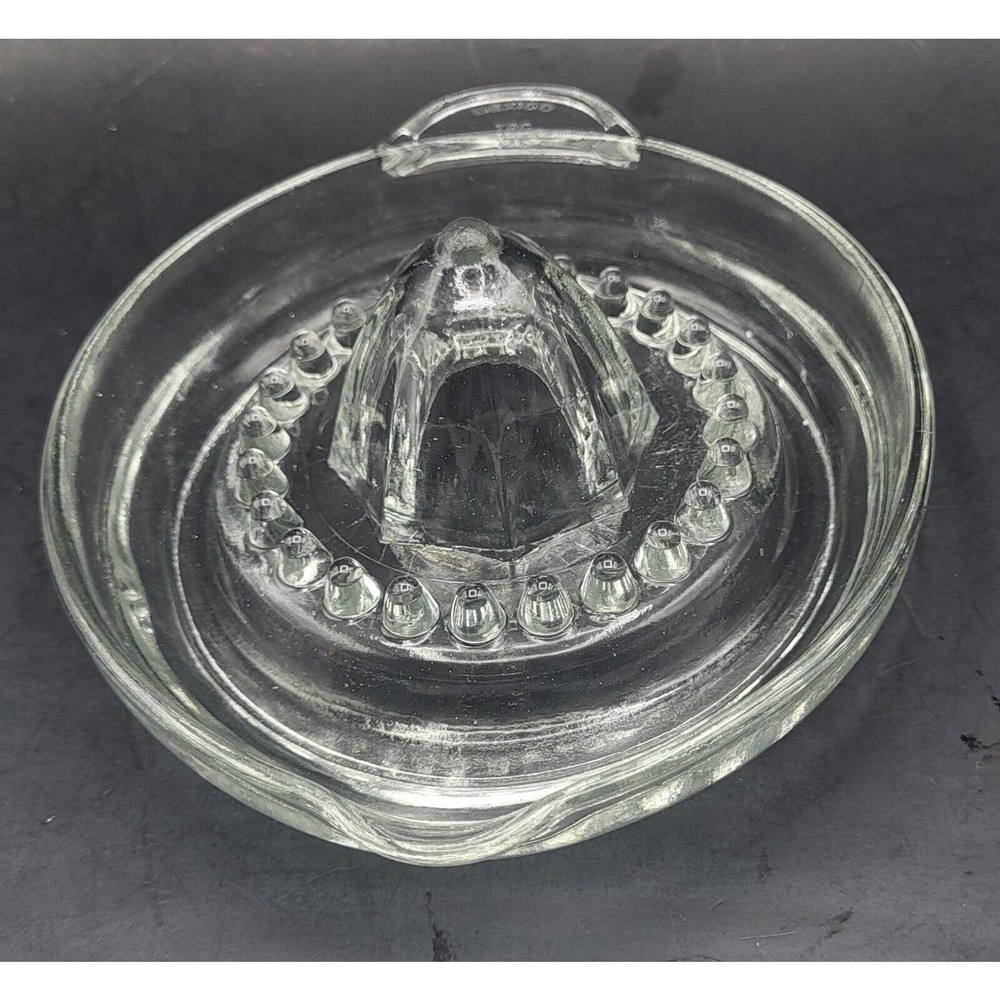 Vintage Clear Glass Citrus Juicer Reamer Made in Mexico TPC 8x6"